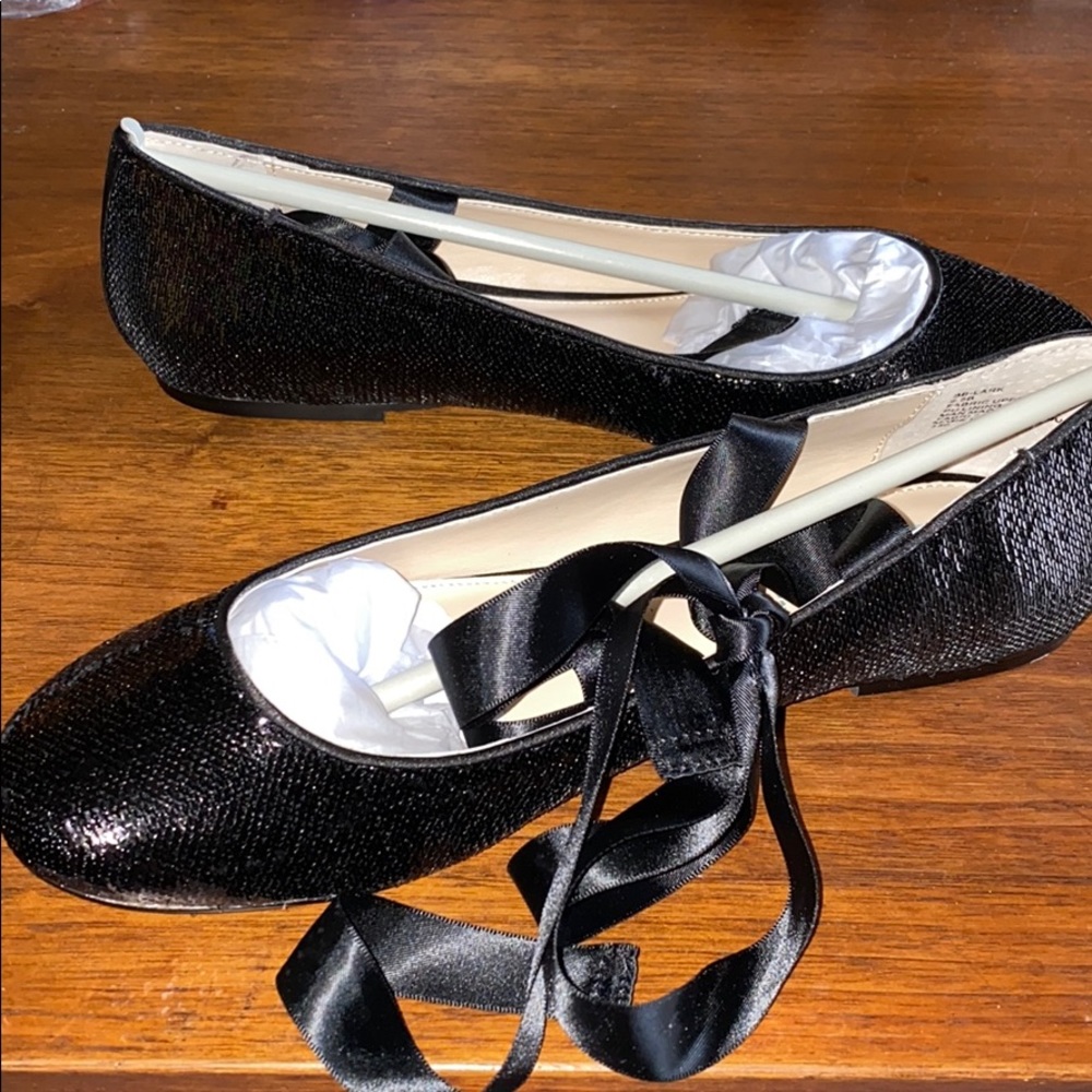 Betsy Johnson New Black Sequin Ballet Shoes
